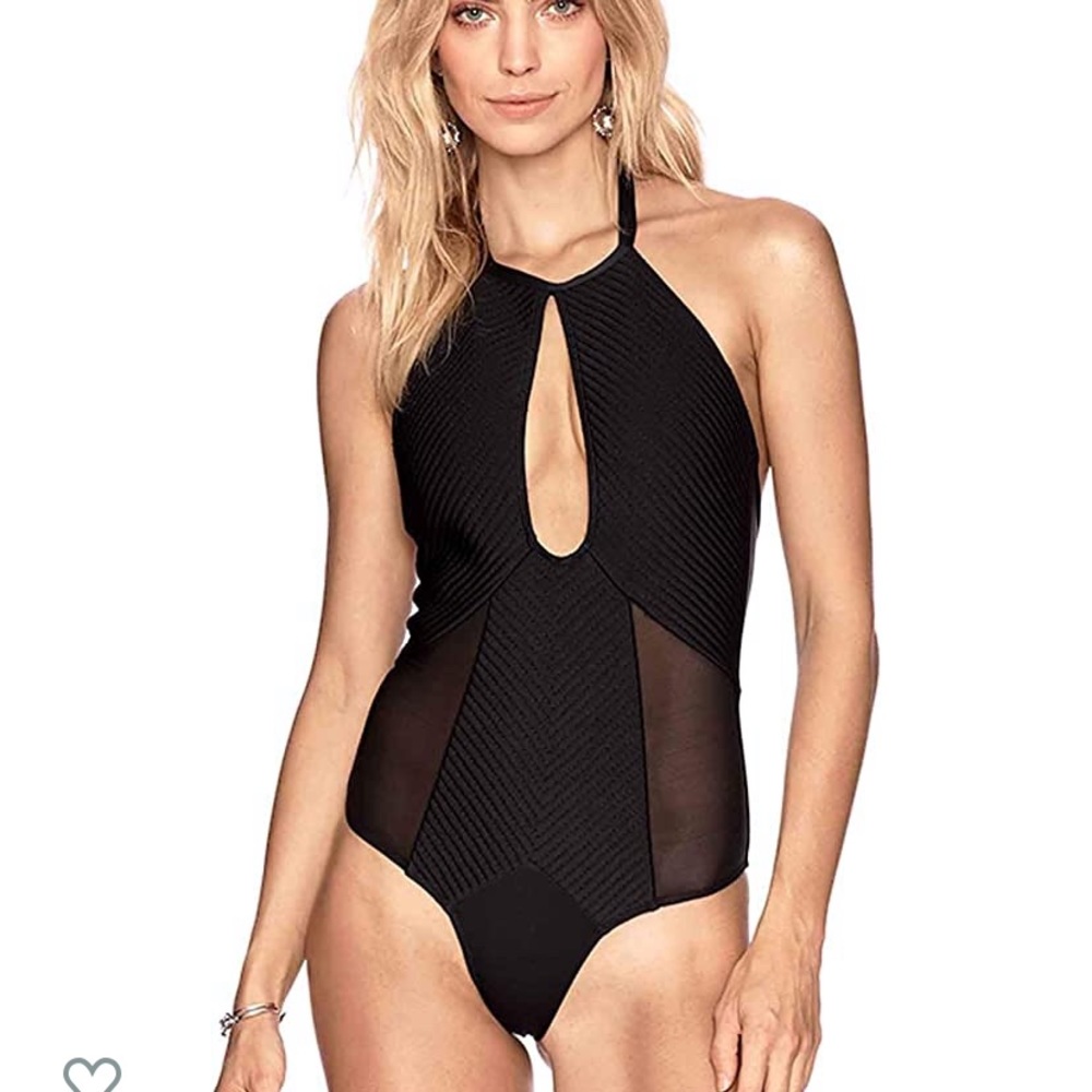 Beach Riot Marisa Mesh Keyhole Neck One Piece swim